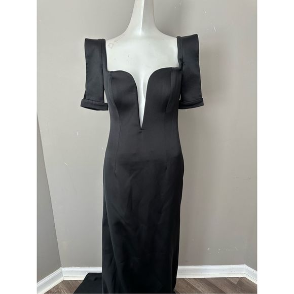 Ozgur Masur Satin Split-Sleeve Gown Size 4 $1796 - Picture 5 of 14